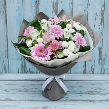 Букет цветов из:  Герберы, Альстромерии и Хризантемы #REPLACE_PRED# Зыково