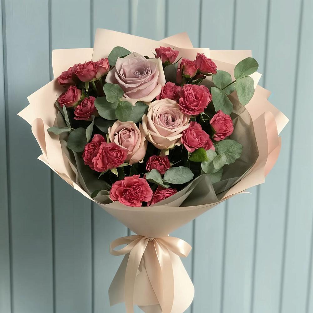 Букет цветов из: Гвоздики и Розы в Зыково