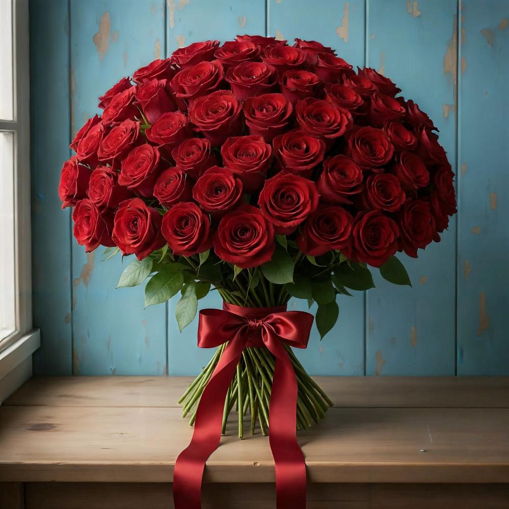 Букет Красные розы Блэк Меджик в Зыково