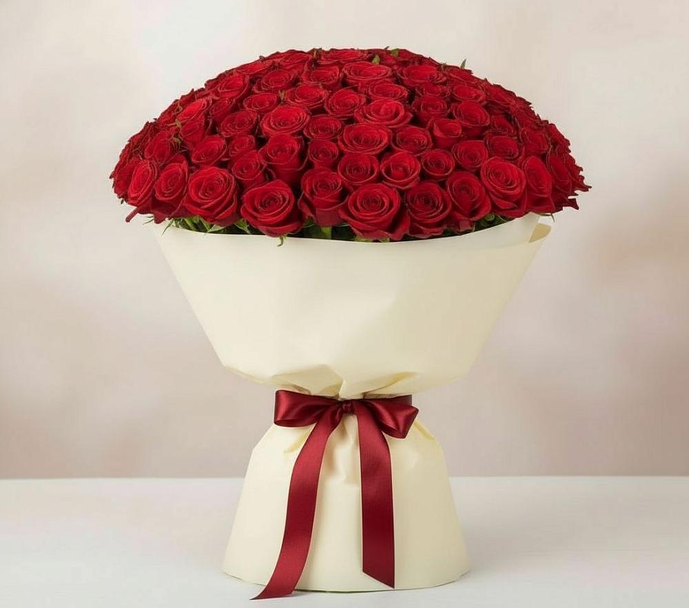 Букет 101 Красная роза Милано в Зыково