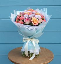 Букет цветов из:  Хризантемы и Розы в Зыково