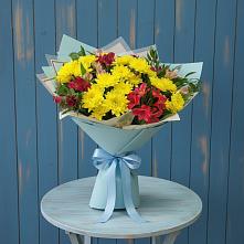 Букет цветов из:  Альстромерии и Хризантемы в Зыково