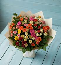 Букет Микс из разноцветных кустовых роз #REPLACE_PRED# Зыково